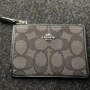 Coach Mini Skinny ID Case Wallet - Black Canvas